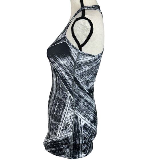 Lululemon SZ 4 Tank Top Racerback Abstract Stretch Scoop Neck Black Multi - Picture 3 of 6